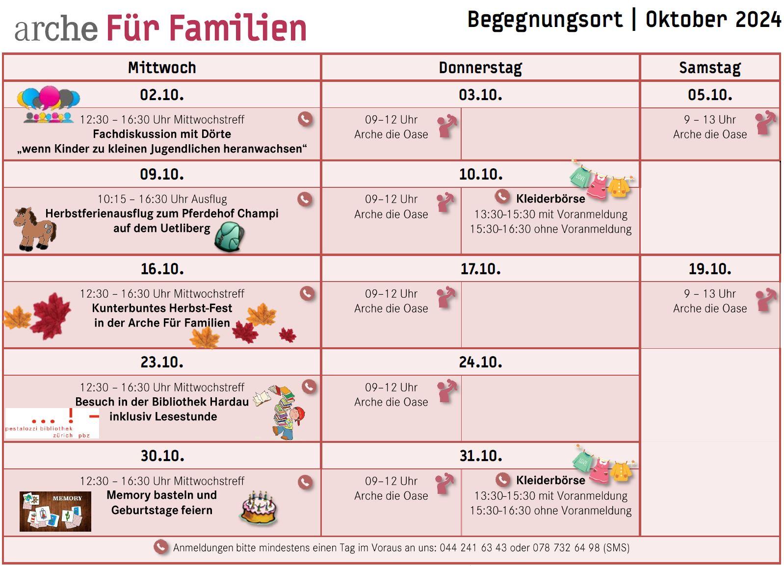 Programm Für Familien Oktober 2024